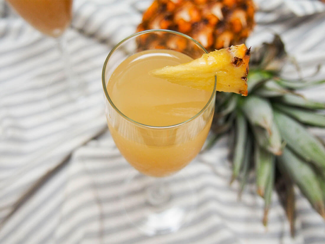 pineapple mimosa overhead view