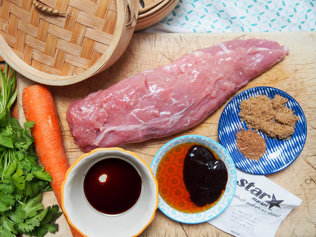 ingredients for steamed bao bun pork filling