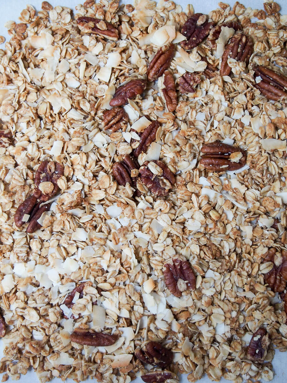 homemade granola out of the oven