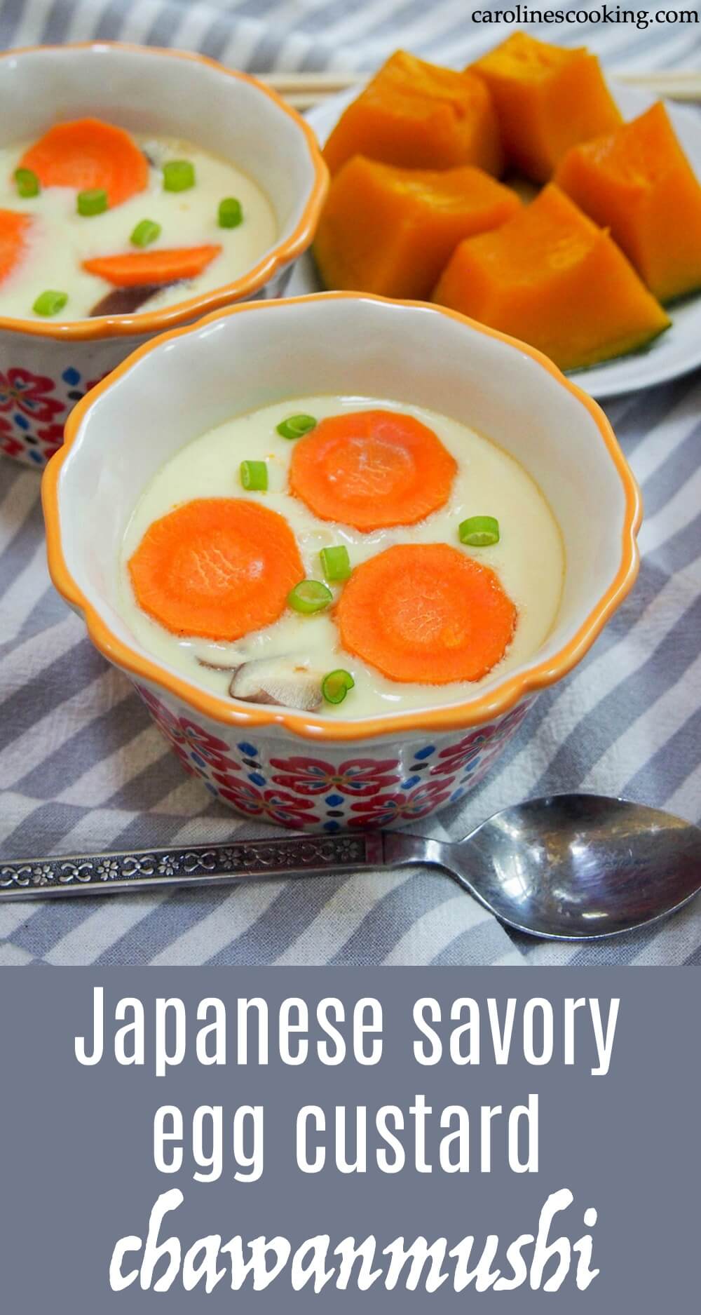 Chawanmushi may not be a familiar name for most of us, but this savory egg custard is definitely a dish you should try. Easy to make, and easy to adapt, the custard is so smooth and full of delicate savory flavor. Deliciously comforting. #japanese #savorycustard 