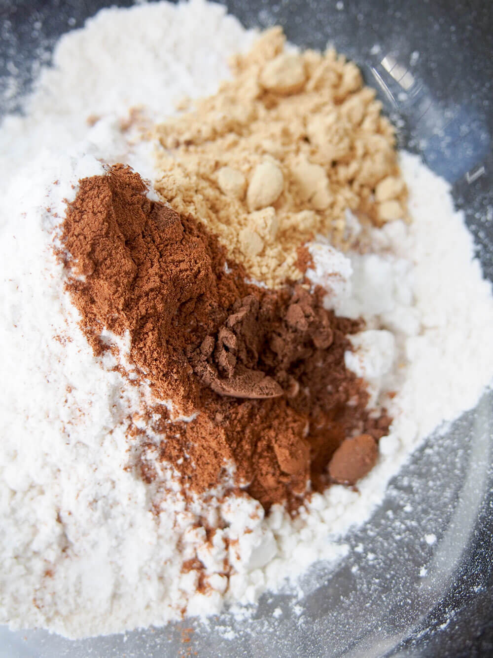adding spices to flour