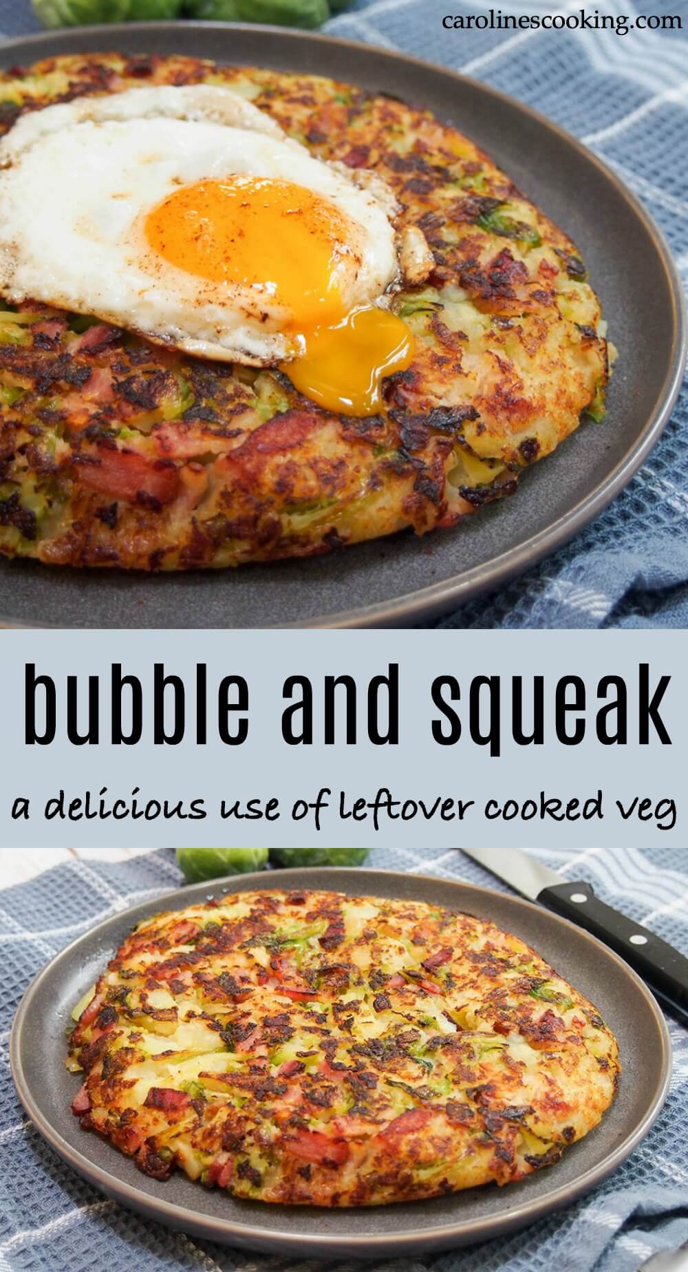 Bubble and squeak is an easy and delicious solution to leftover cooked vegetables. Hearty, filling and perfect any meal, with different ways to serve it. It''s the traditional breakfast after a Sunday roast, using leftover mashed potatoes and cabbage/Brussels sprouts, but really it makes a great side or meal in itself any time. #leftovers #potato #britishfood