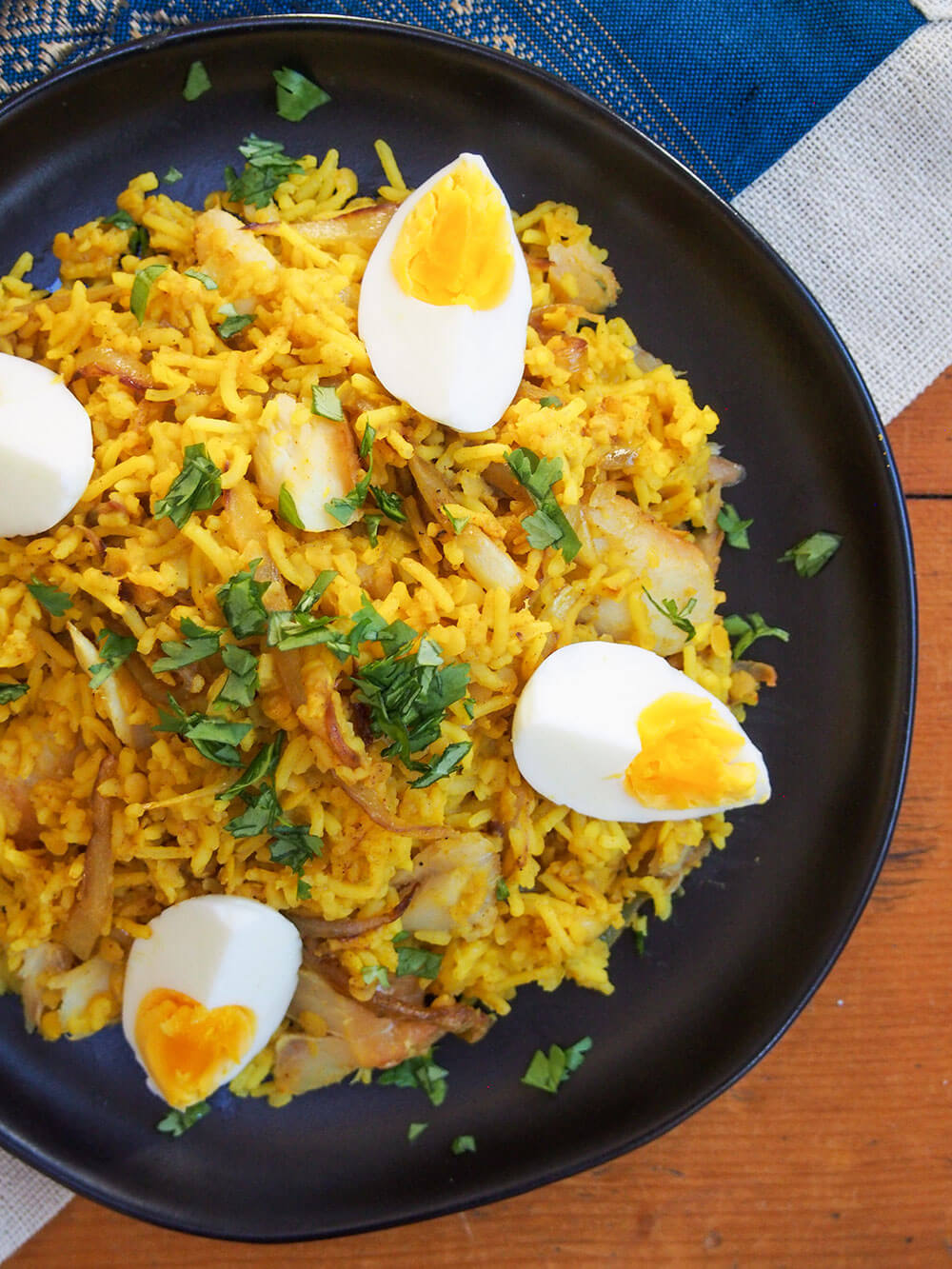 plate of kedgeree from overhead