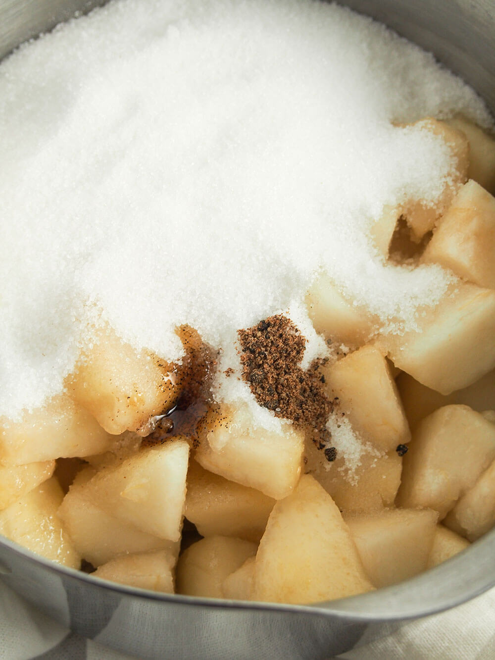 ingredients in pan ready to cook