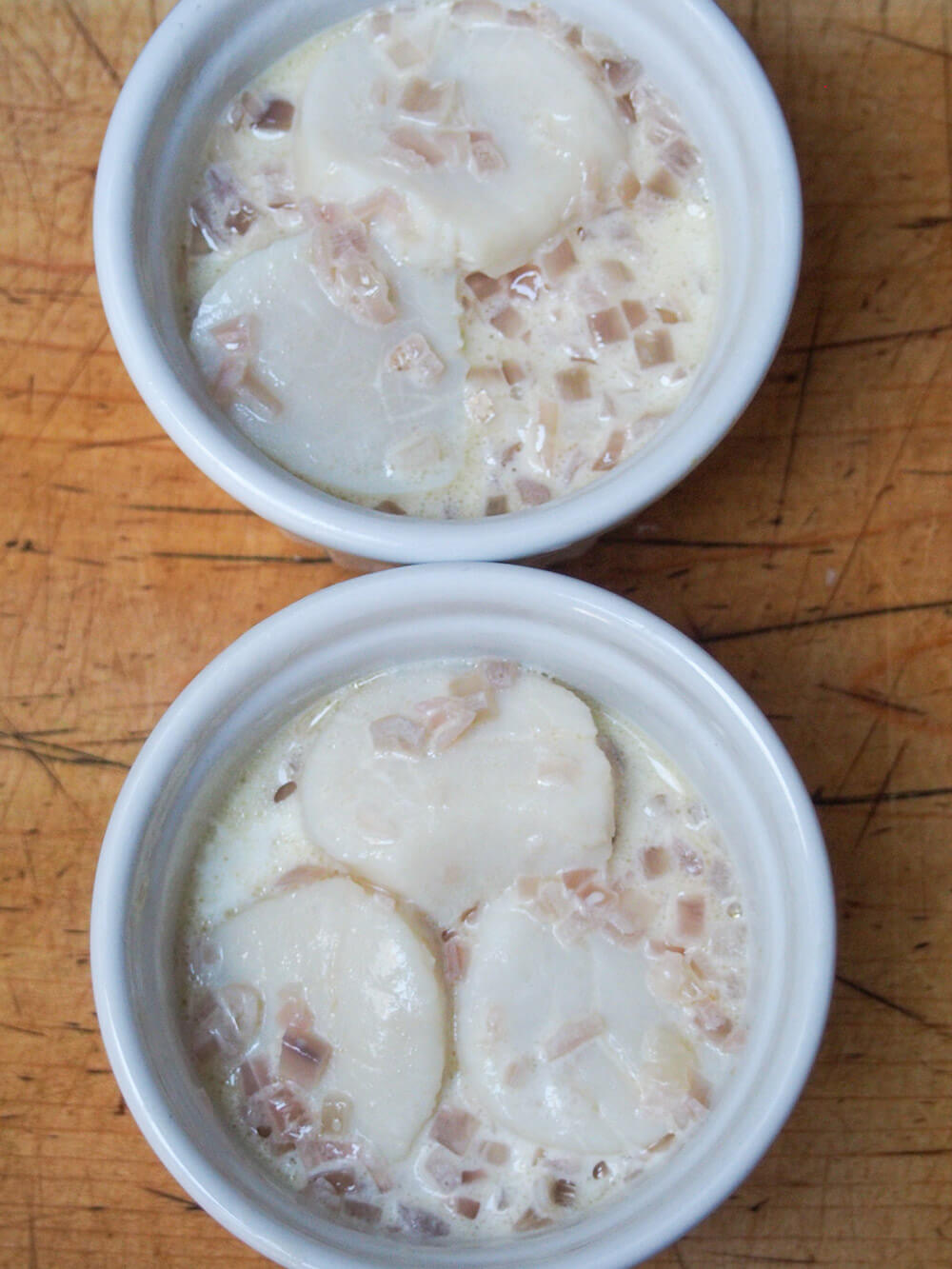 scallops in sauce for Coquille St Jacques (scallop gratin) scallops in sauce for Coquille St Jacques (scallop gratin)