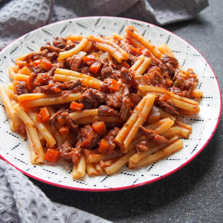plate of lamb ragu