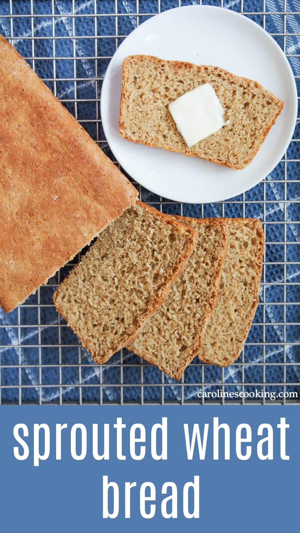 If you haven't heard of sprouted wheat bread, it's time to get familiar! This loaf is easy to make, tender with a slight almost nutty sweetness. And it's packed with goodness too! A great introduction to baking with sprouted grains. #baking #bread