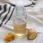 bottle of ginger simple syrup