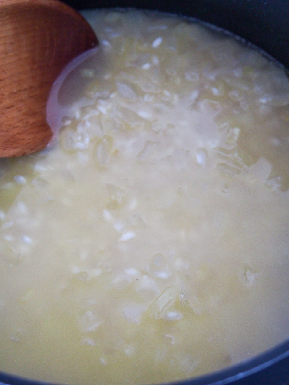 adding stock to rice
