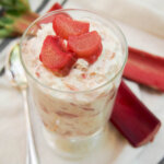 Rhubarb fool in glass