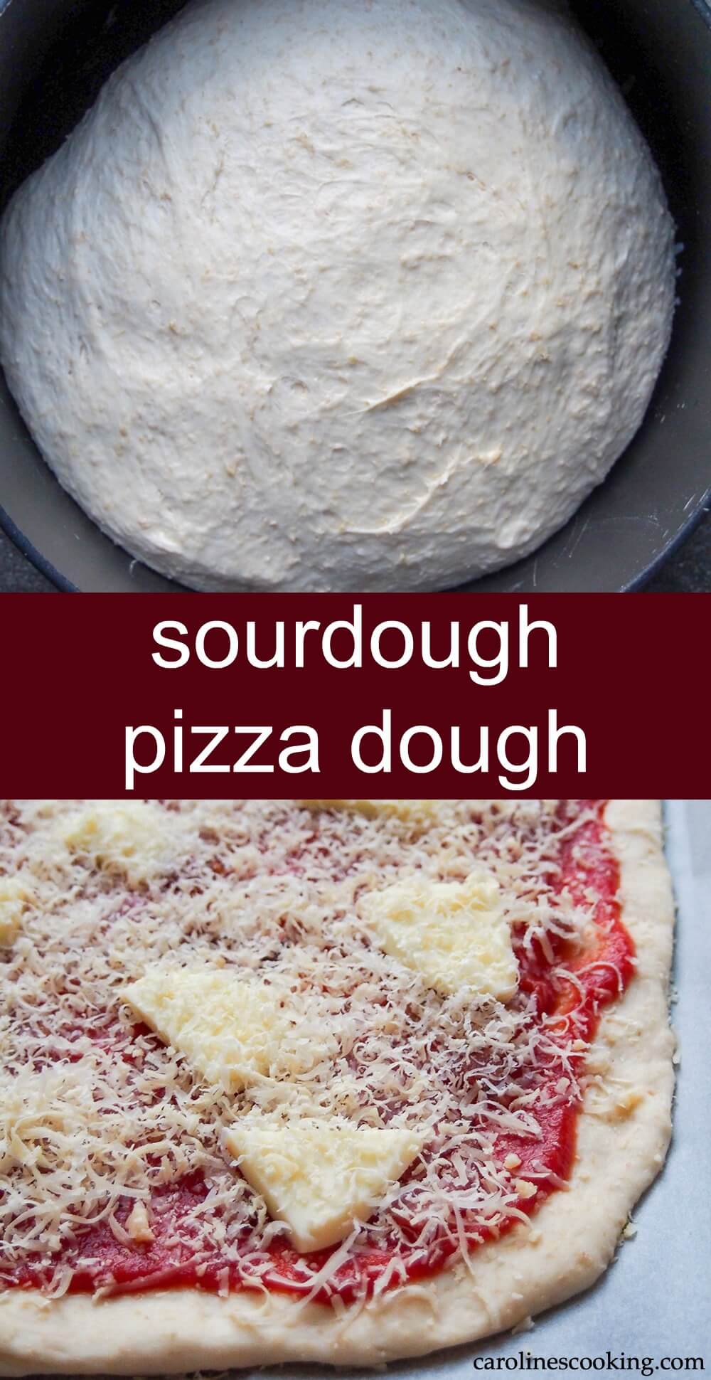 Make pizza night even more delicious with this homemade sourdough pizza dough. Easy to make, with great flavor, it's also perfect to use up some sourdough discard. #sourdough #pizza #homebaking