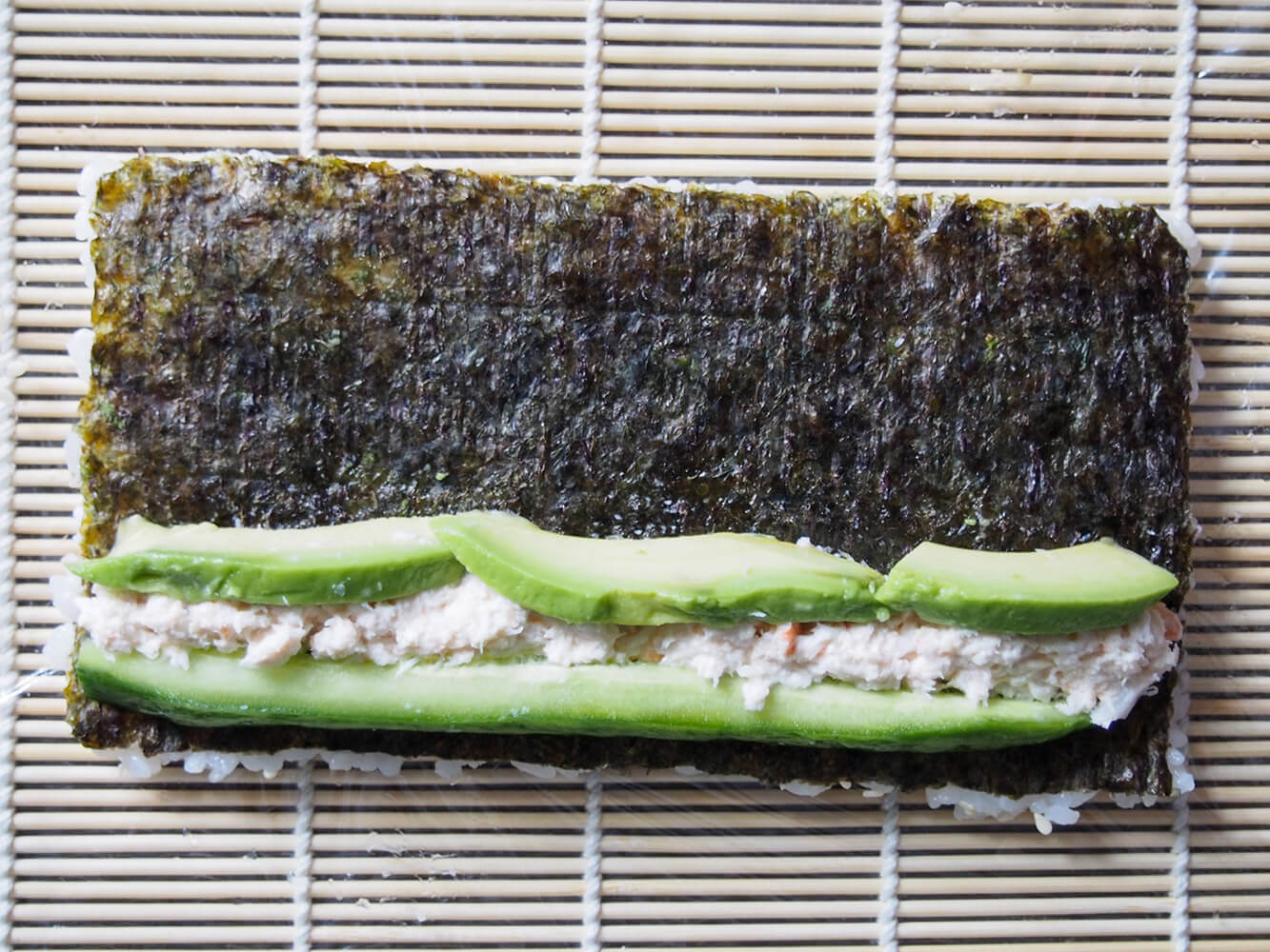 adding fillings to California roll