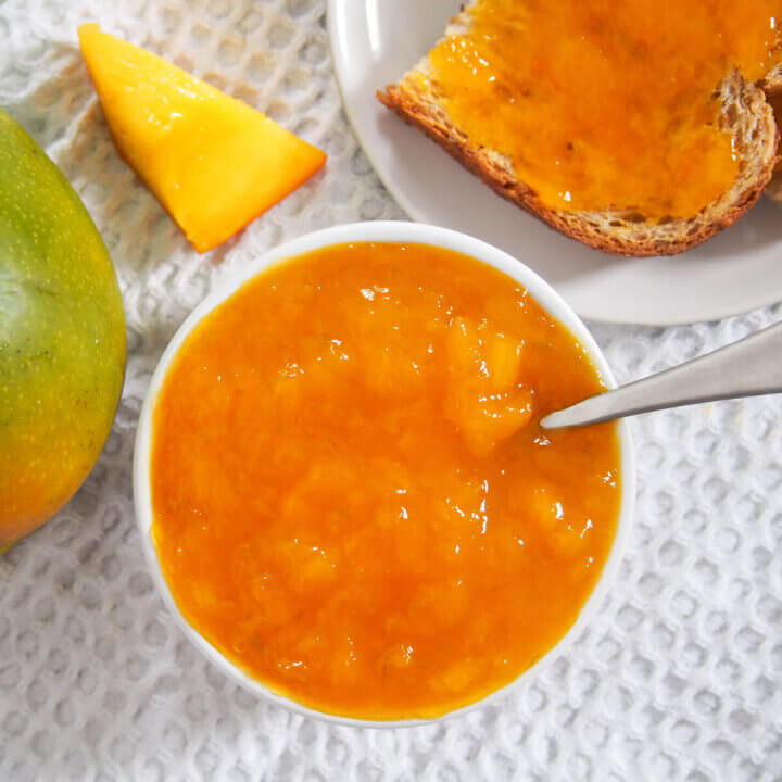 dish of mango jam