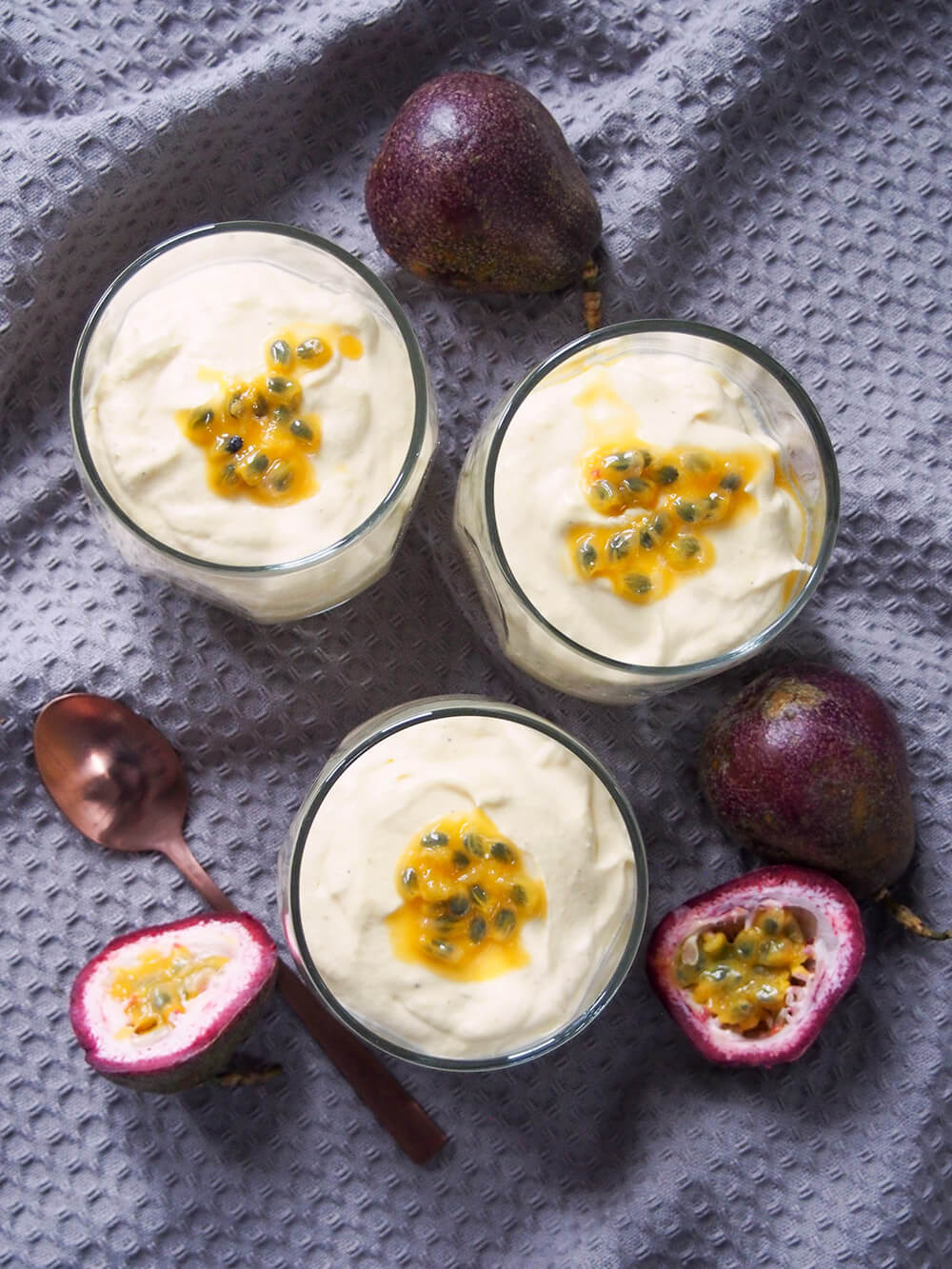 glasses of finished dessert from overhead