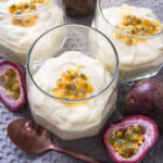 glasses of passion fruit mousse (mousse de maracuja)