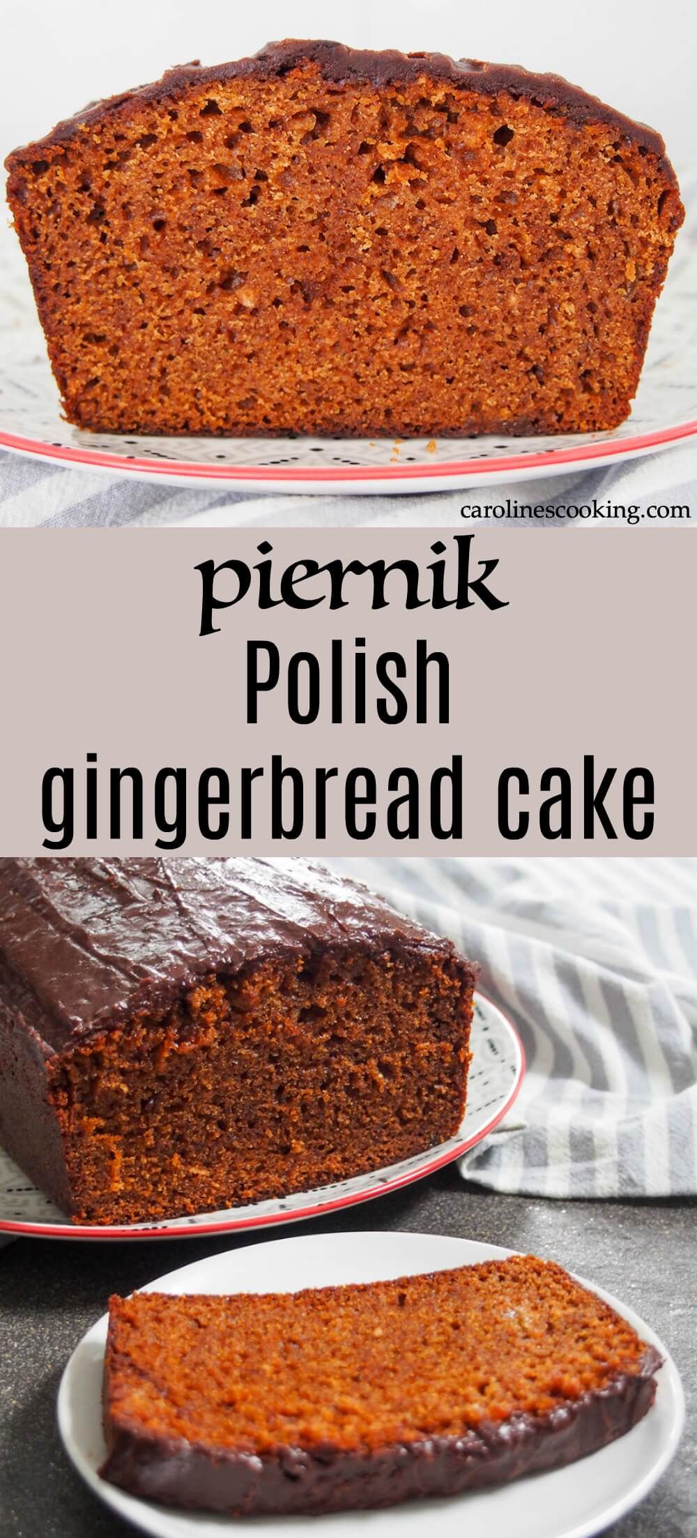 Piernik is a Polish gingerbread or honey spice cake that is packed with delicious flavor. It's traditional for the festive season, but being both easy and tasty, it's worth making any excuse to make it. The spices are more warm than peppery, so it makes a great coffee-time or morning snack for the whole family. #gingerbread #honeyspicecake #christmas