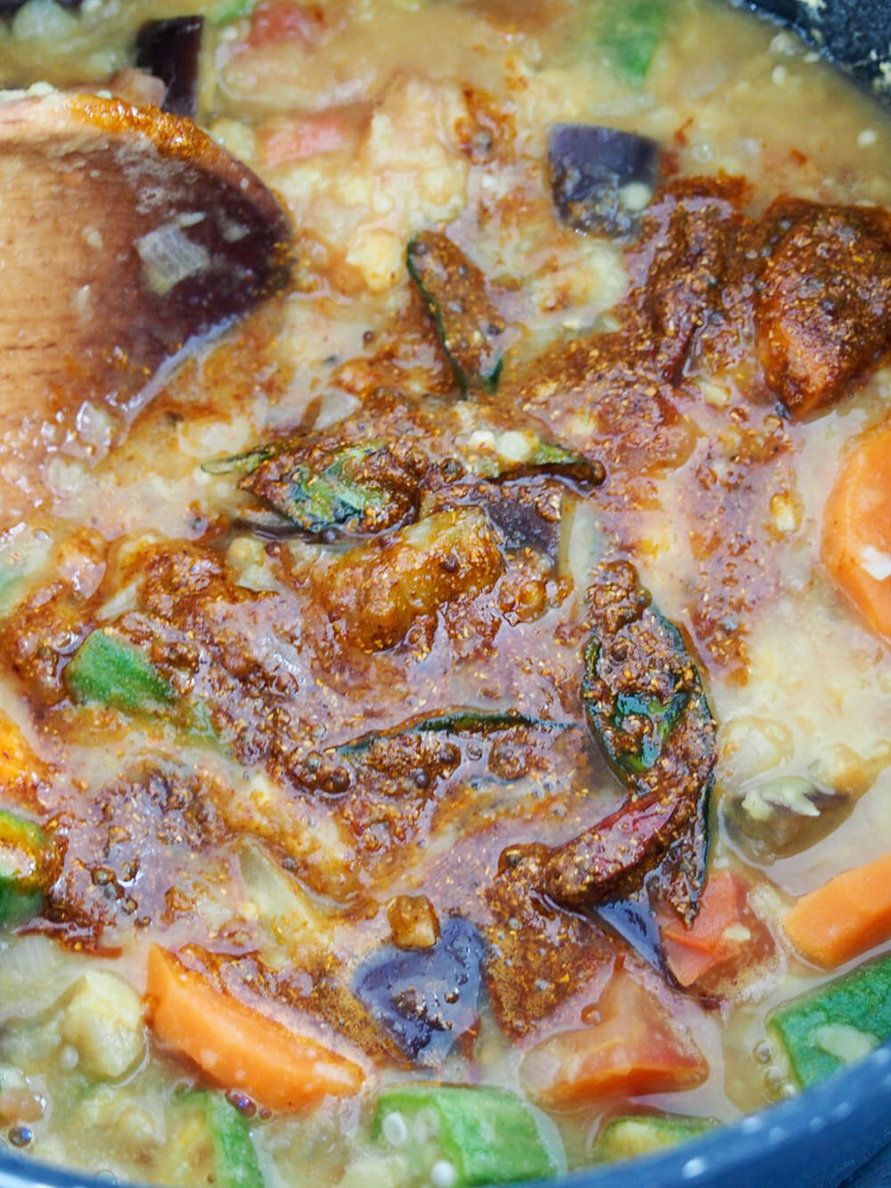 adding tempering to Kerala style sambar