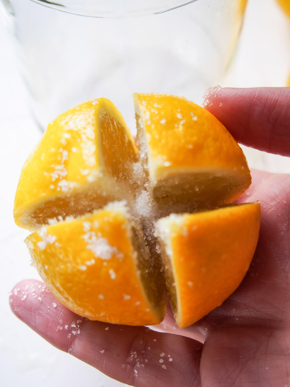 adding salt to cuts in lemon