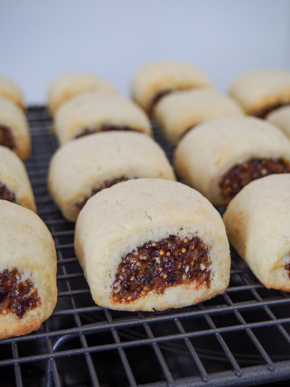 cooked cookies cooling on rack