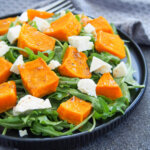 roasted kabocha squash salad with feta side view
