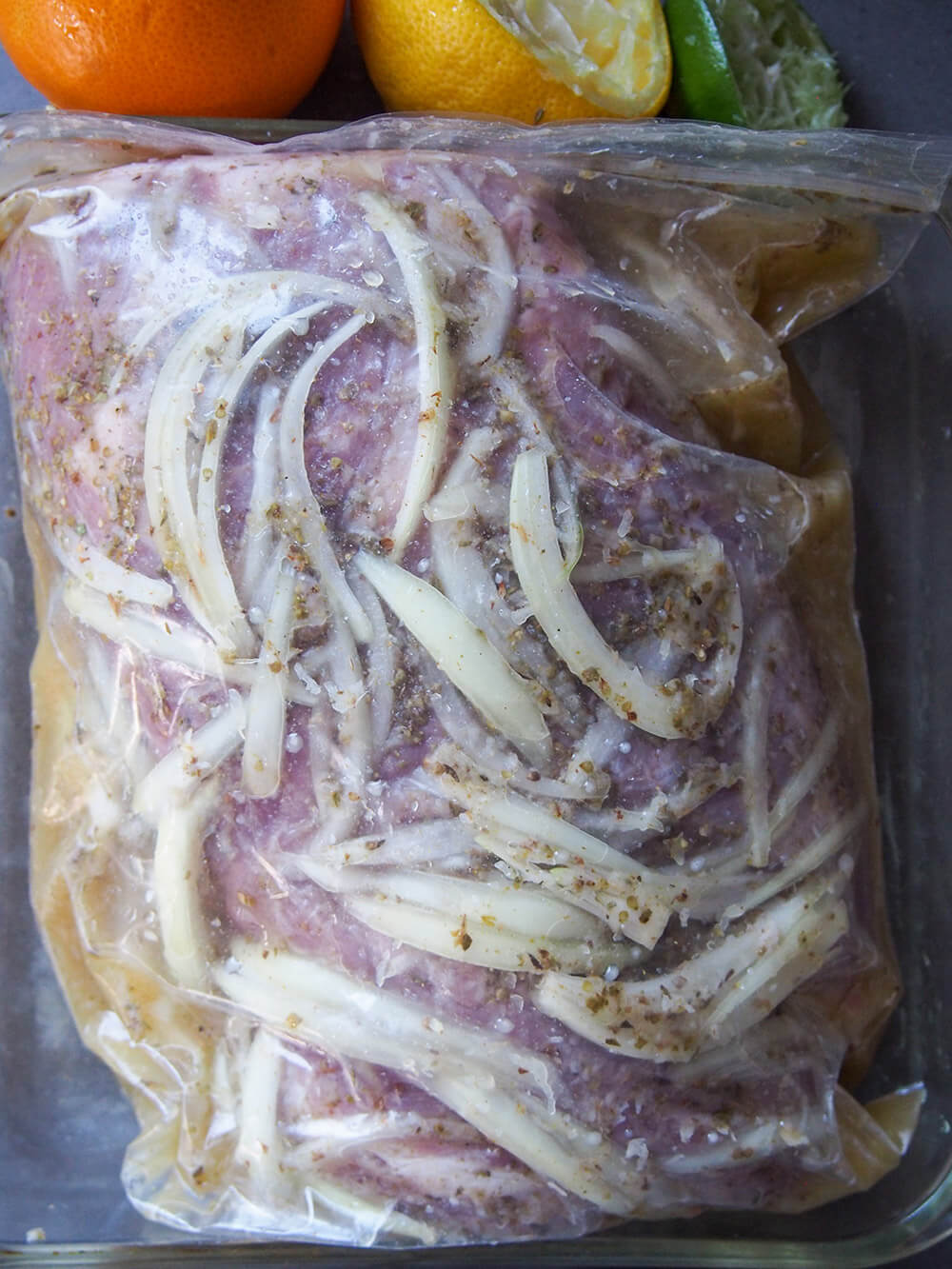 meat in bag with marinade