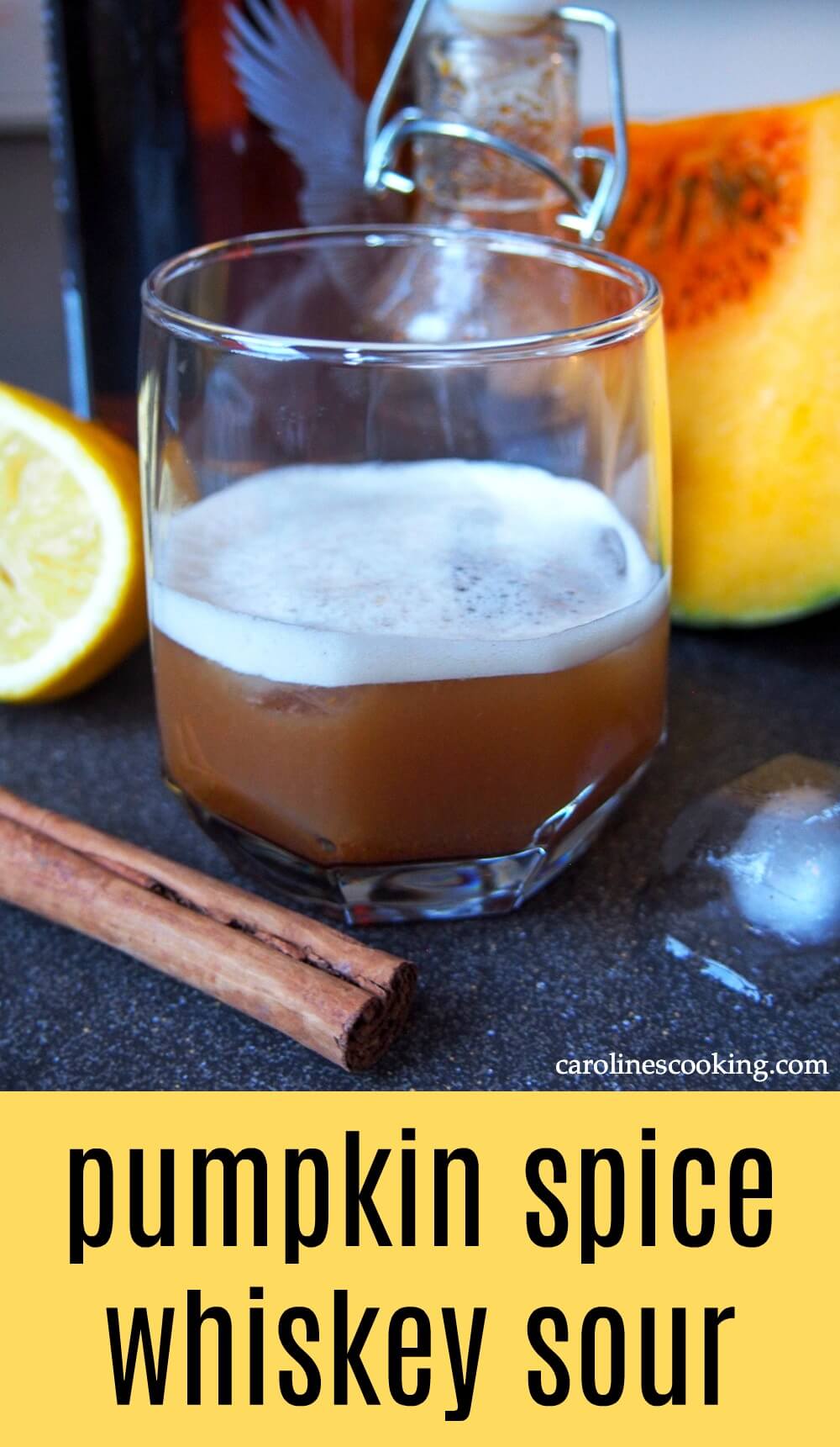 This pumpkin spice whiskey sour is the pumpkin spice cocktail you've been searching for! It's easy to make, with a wonderful balance of warm spices and tart lemon. A wonderful warm twist on a classic. #pumpkinspice #cocktail #sour #whiskey This pumpkin spice whiskey sour is the pumpkin spice cocktail you've been searching for! It's easy to make, with a wonderful balance of warm spices and tart lemon. A wonderful warm twist on a classic. #pumpkinspice #cocktail #sour #whiskey