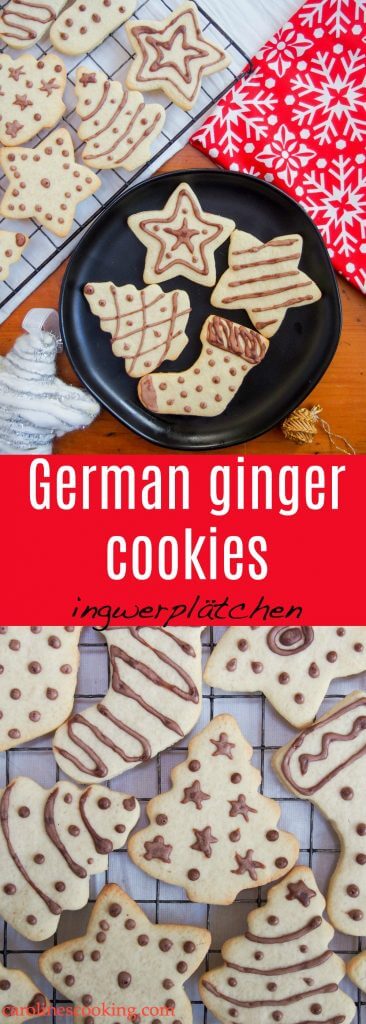 German ginger cookies (ingwerplätchen) - These aren't gingerbread, nor ginger nut cookies, but instead more a ginger-flavored sugar cookie. Based on a recipe from my teacher in Germany, they're truly delicious. #cookie #German #christmas