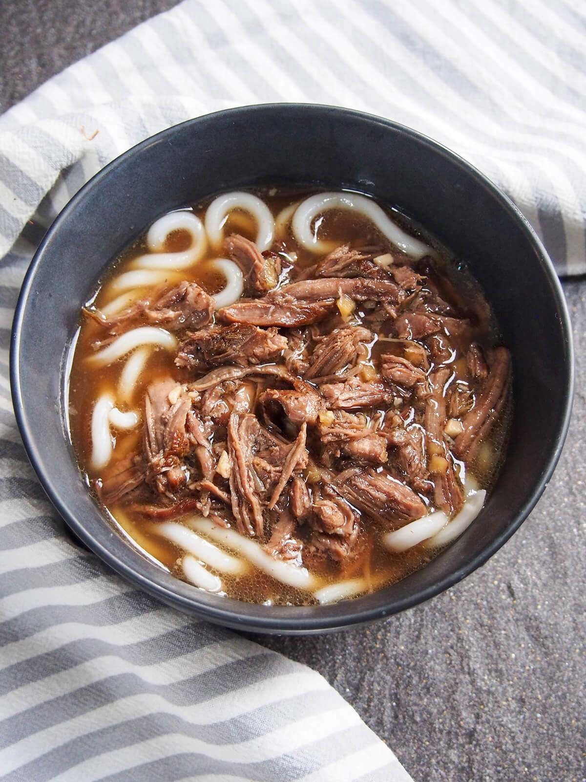 bowl of short rib beef udon