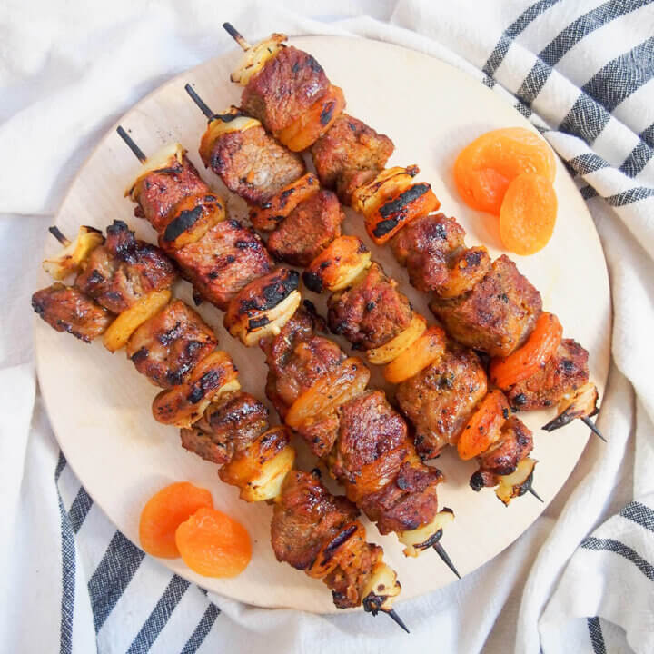 grilled sosaties kebabs