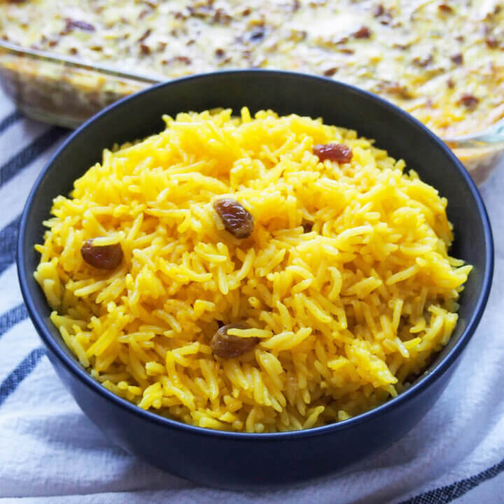 bowl of South African yellow rice