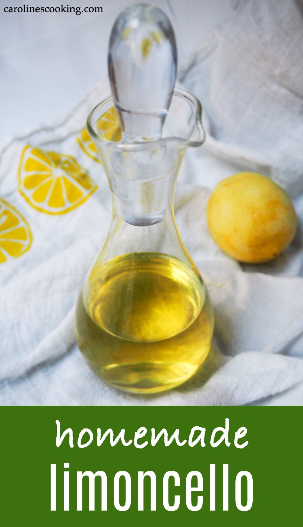 Sipping limoncello after a meal is very popular in many parts of Italy. It also makes a great ingredient in cocktails. Even better, you don't need to travel to get some: homemade limoncello is easier than you might think (only three ingredients!), and it makes a wonderful gift. #limoncello #homemadegift #liqueur