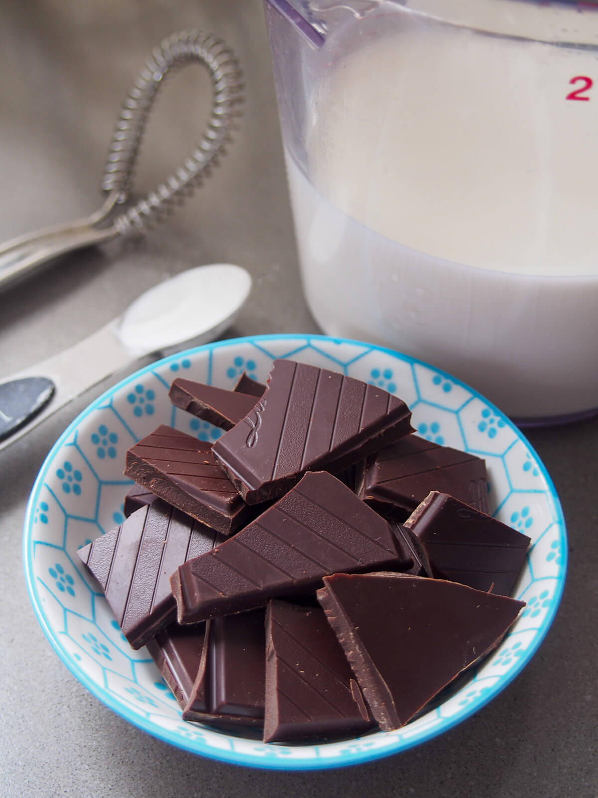 chocolate, milk and cornstarch