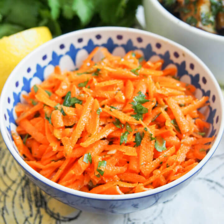 bowl of Moroccan carrot salad