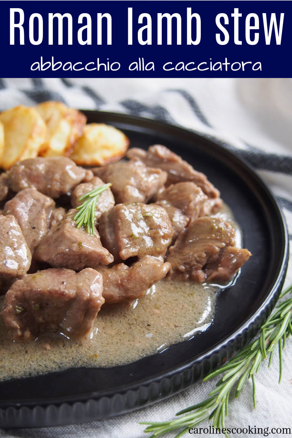 This traditional Roman lamb stew, abbacchio alla cacciatora, uses a relatively simple combination of ingredients including rosemary, garlic and vinegar to create a wonderfully comforting and flavorful dish. Easy and delicious. #lamb #italianrecipe #comfortfood This traditional Roman lamb stew, abbacchio alla cacciatora, uses a relatively simple combination of ingredients including rosemary, garlic and vinegar to create a wonderfully comforting and flavorful dish. Easy and delicious. #lamb #italianrecipe #comfortfood