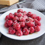 plate of beet gnocchi