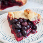 slice of blueberry galette on plate