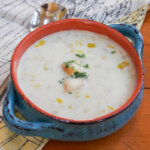 bowl of cullen skink with spoon to side
