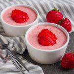 two dishes of easy strawberry mousse
