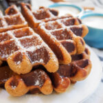 Gingerbread waffles close up