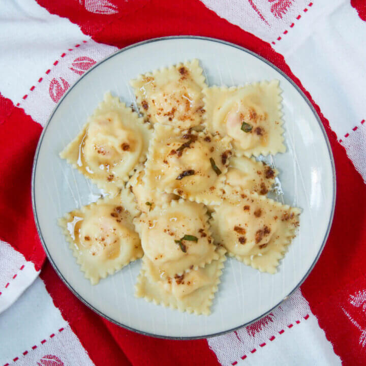 plate of lobster ravioli