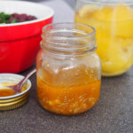 Jar of preserved lemon vinaigrette