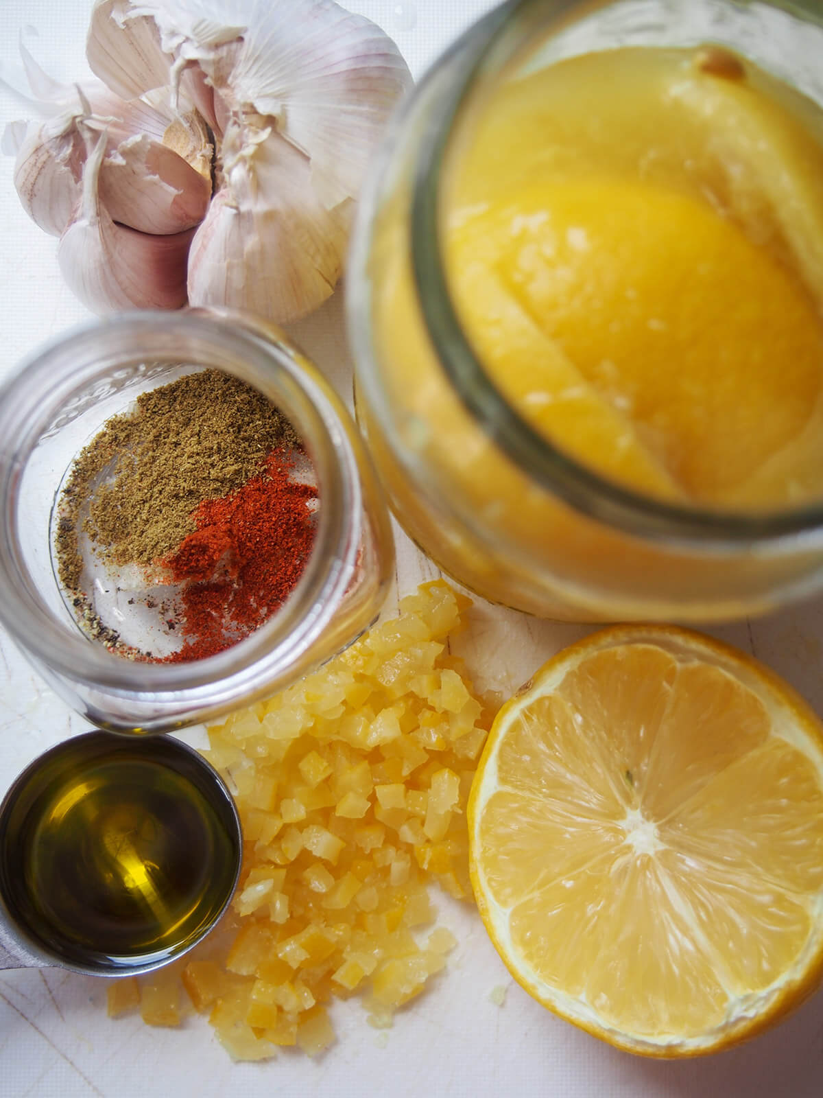 ingredients for preserved lemon vinaigrette/dressing Vinaigrette ingredients
