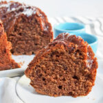 Slice of sour cream mocha cake