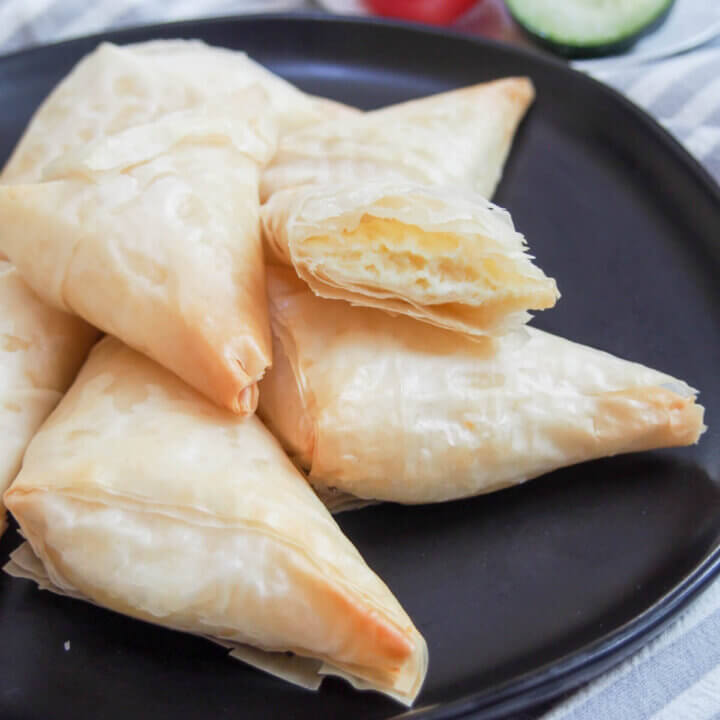 plate of tiropita, Greek cheese pastries