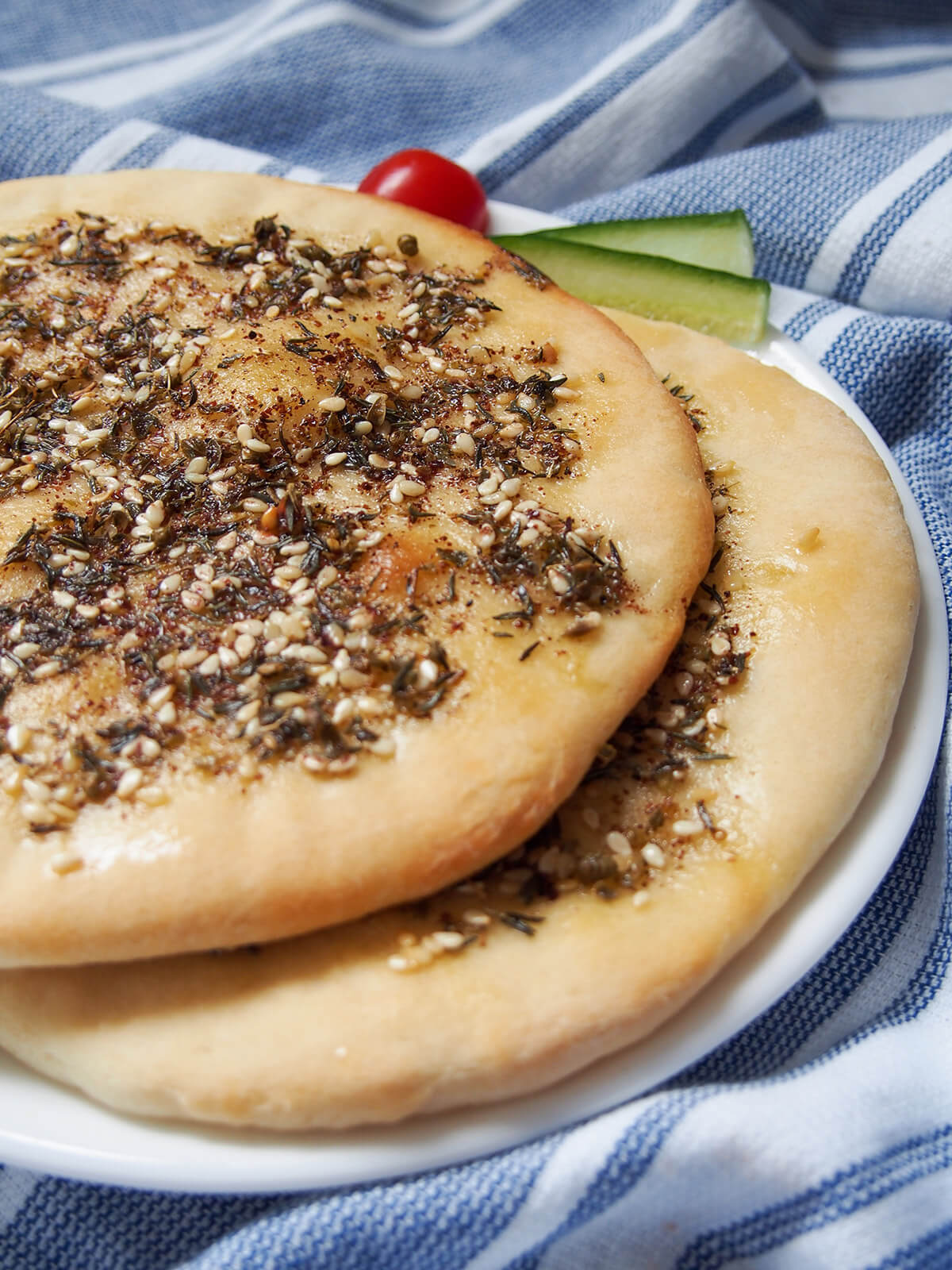 two manakish on plate