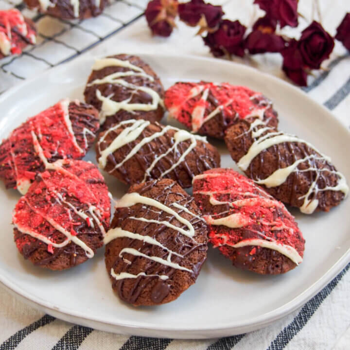plate of chocolate madeleines