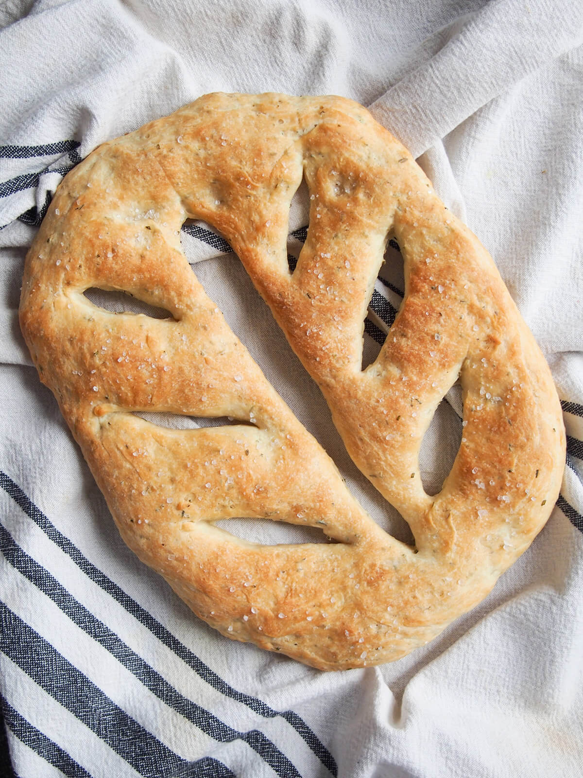 loaf of herb fougasse