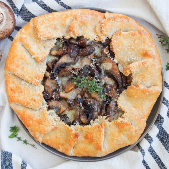 mushroom galette from overhead