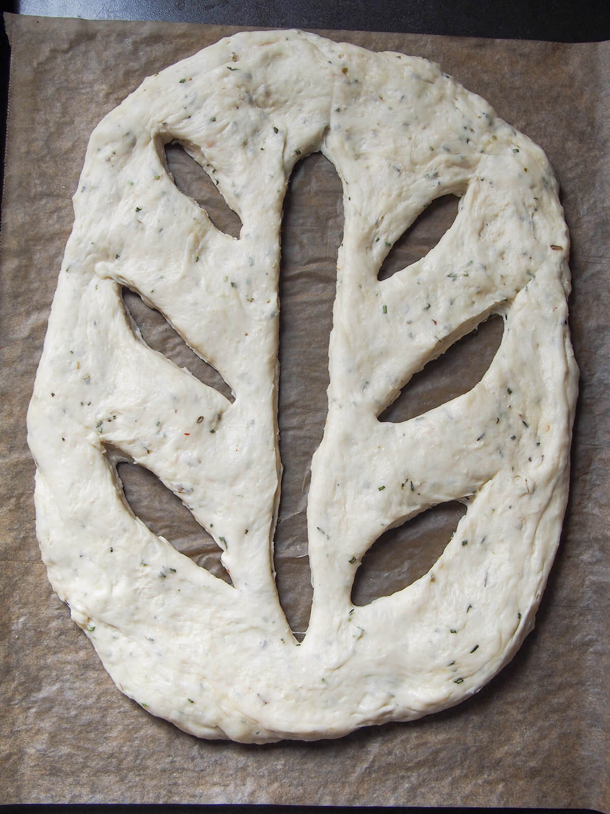 scored dough before second rise