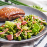 Petits pois a la francaise French peas on plate
